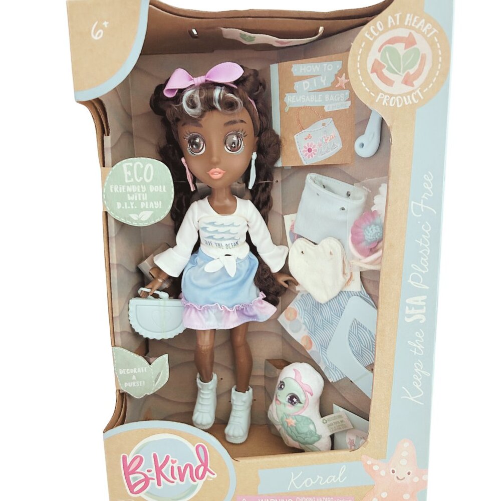 B-Kind "Koral" Fashion Doll Eco-Friendly African American Doll 20+PCS Ages 6+NEW